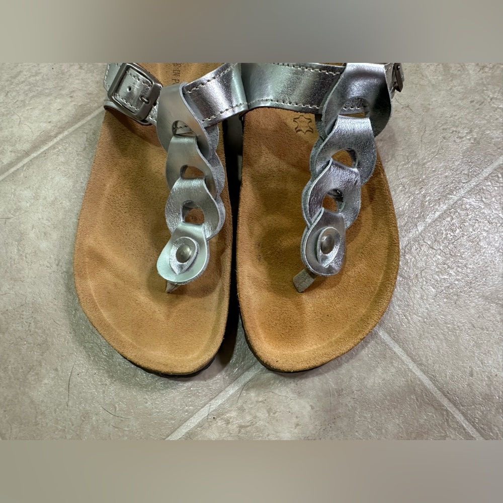 Women's Silver Cork Sole Sandals - Picture 4 of 9